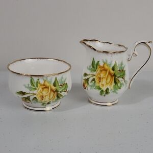 Royal Albert Yellow and Green Tea Rose Porcelain Marked Base